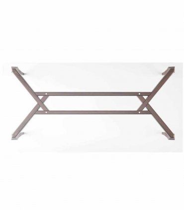 Mesa acristalada con base en nogal Stile