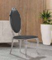 Silla de acero inoxidable tapizada Elegance