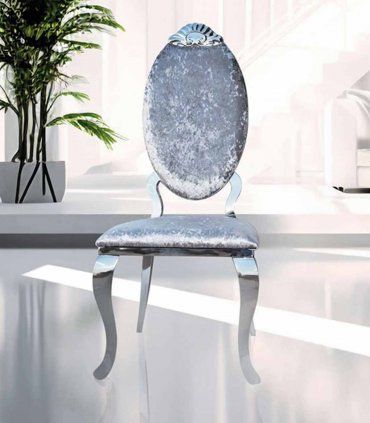 Silla de acero inoxidable tapizada Elegance de Ámbar Muebles