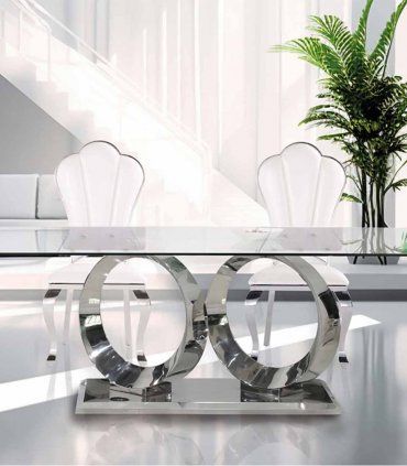 Silla de acero cromado Shell de Ámbar Muebles