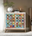 Comoda Vintage de Madera con Puertas Decoradas Indo