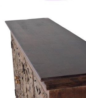Aparador Samira de madera de mango tallado artesanal Kala I