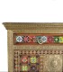 Aparador artesanal de madera de acacia con relieves étnicos y mosaicos decorativos Nadia II