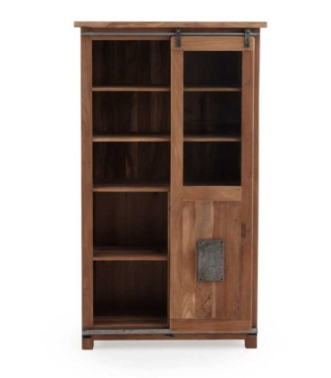 Vitrina de Madera de Acacia con Puerta Corredera y Estantes Montesa