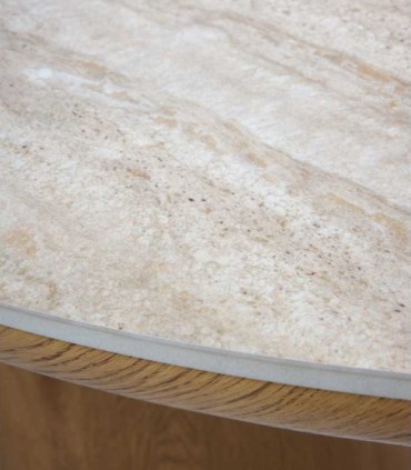 Mesa de Comedor Ovalada con Tablero Porcelánico Nova, detalle