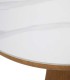Mesa de Comedor Ovalada con Tablero Porcelánico Nova, detalle blanco