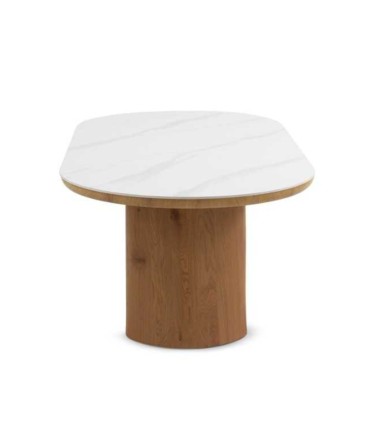 Mesa de Comedor Ovalada con Tablero Porcelánico Nova, lados