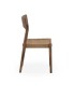 Pack de 4 sillas de madera de fresno con asiento de cuerda trenzada Terra, lado