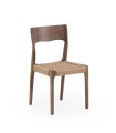 Pack de 4 sillas de madera de fresno con asiento de cuerda trenzada Terra