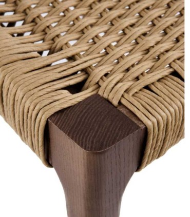 Pack de 4 sillas de madera de fresno con asiento de cuerda trenzada Terra, detalle