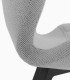 Pack de 4 sillas tapizadas en tela gris con patas negras Auri, detalle