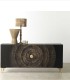 Aparador Negro de Madera de mango con Diseño Radial Dorado y Puertas Enzo, ambientes