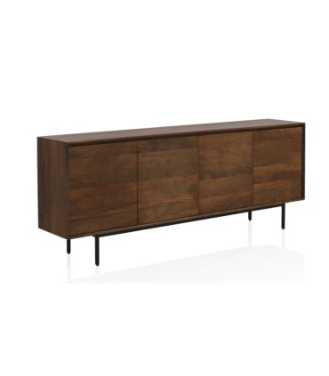 Aparador de Madera de Mango con 4 Puertas Joe, lado
