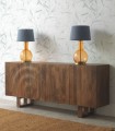 Aparador de madera de mango maciza 4 puertas nogal Mangora