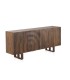 Aparador de madera de mango maciza 4 puertas nogal Mangora, lado