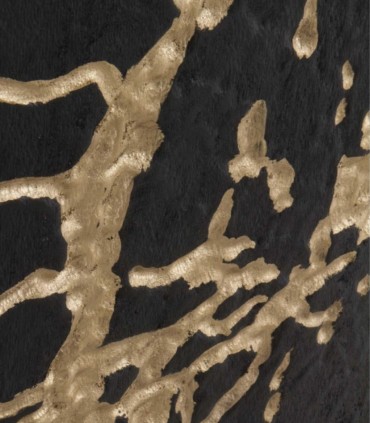 Aparador negro y dorado de madera de mango maciza Sol, detalle