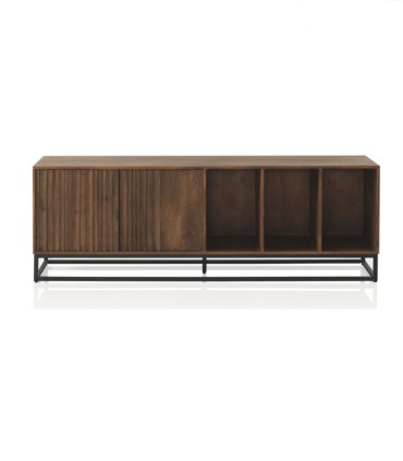 Mueble TV de madera de mango maciza Jonas, frente