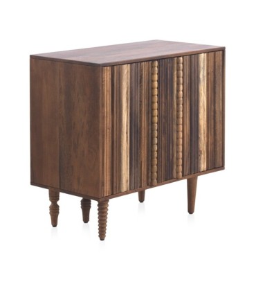 Cómoda de madera de acacia maciza Aran, lado