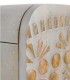 Aparador alto de madera de mango tallada con diseño étnico Martina, detalle
