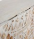 Aparador alto de madera de mango tallada con diseño étnico Martina, tirador