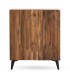 Aparador alto en madera de mango diseño geométrico Adriano, frente