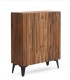 Aparador alto en madera de mango diseño geométrico Adriano, lado