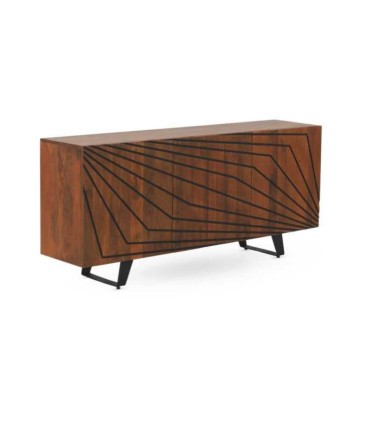 Aparador de madera de mango diseño geométrico moderno Dante, lado