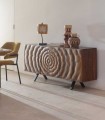 Aparador de madera de mango con relieve texturizado Lorenzo