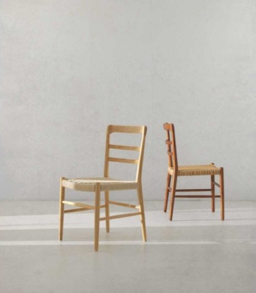Pack de 4 Sillas de Madera de Toona con Asiento Trenzado Marpal, detalles