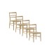 Pack de 4 Sillas de Madera de Toona con Asiento Trenzado Marpal