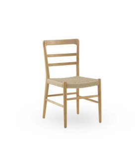 Pack de 4 Sillas de Madera de Toona con Asiento Trenzado Marpal, perfil