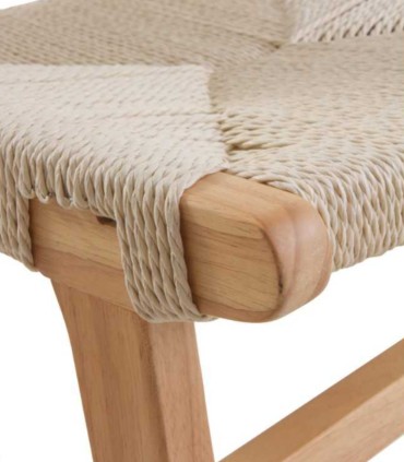 Pack de 4 Sillas de Madera de Hevea con Asiento y Respaldo Trenzado  Montalvo, detalle