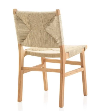 Pack de 4 Sillas de Madera de Hevea con Asiento y Respaldo Trenzado  Montalvo, respaldo