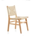 Pack de 4 Sillas de Madera de Hevea con Asiento y Respaldo Trenzado Montalvo