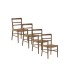 Pack de 4 Sillas de Madera de Toona con Asiento Trenzado Marpal, pack nogal