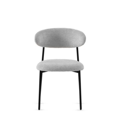 Silla Moderna Tapizada en Chenilla Navas, frente gris