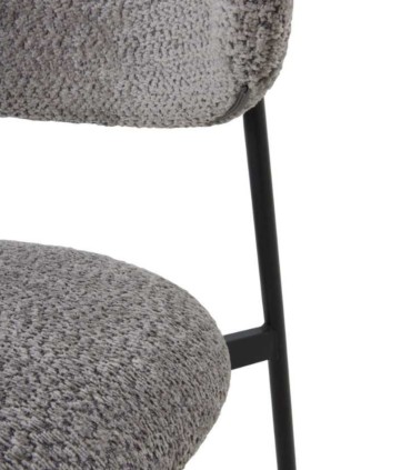 Silla Moderna Tapizada en Chenilla Navas, detalle oscuro