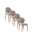 Pack de 4 Sillas de Madera de Roble y Chenilla Luque, beig