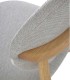 Pack de 4 Sillas de Madera de Roble y Chenilla Luque, detalle respaldo beig