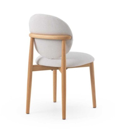 Pack de 4 Sillas de Madera de Roble y Chenilla Luque, detras blanco