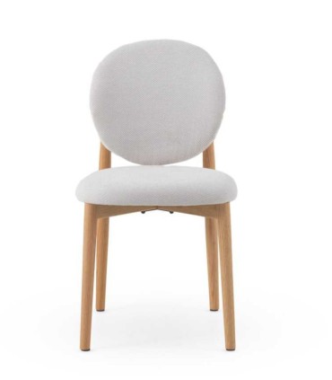 Pack de 4 Sillas de Madera de Roble y Chenilla Luque, frente