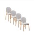 Pack de 4 Sillas de Madera de Roble y Chenilla Luque, pack