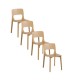 Pack de 4 sillas de comedor de madera de roble natural Nico, cuatro