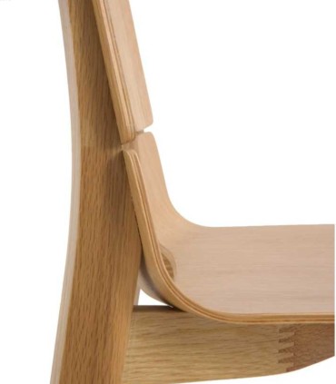 Pack de 4 sillas de comedor de madera de roble natural Nico, detalle