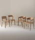 Pack de 4 sillas de comedor de madera de roble natural Nico, conjunto