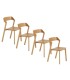 Pack de 4 sillas de comedor de madera de roble Luis, cuatro