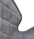 Pack de 4 sillas tapizadas en tela gris con patas metálicas Calíope, detalle respaldo