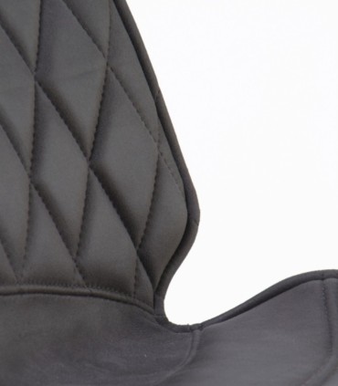 Pack de 4 sillas tapizadas en tela gris con patas metálicas Calíope, detalle