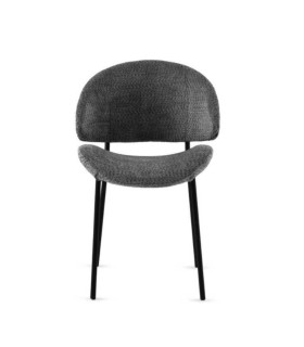Pack de 4 sillas de comedor tapizada en chenilla Navarro, frente