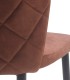Pack de 4 sillas de comedor aterciopeladas marrón y azul con rombos Belisario, detalle